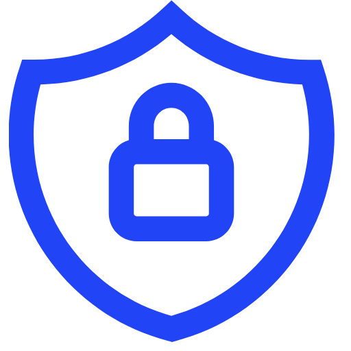 Padlock within a shield icon